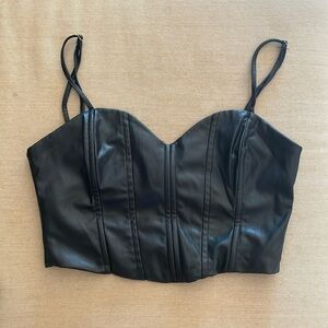 Leather crop top
